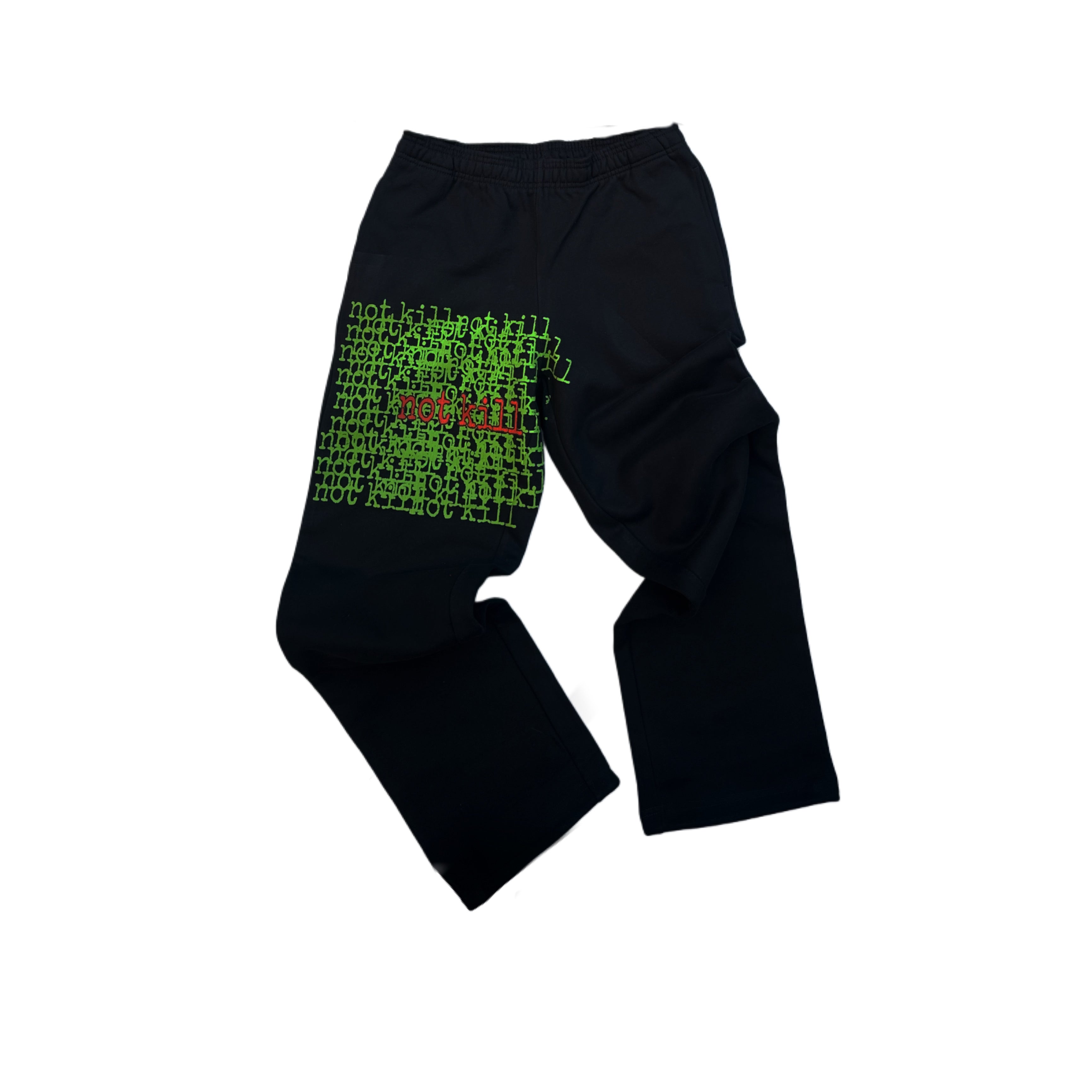 HEAVYWEIGHT NOTKILL V1 GREEN SWEATPANTS (BLACK)